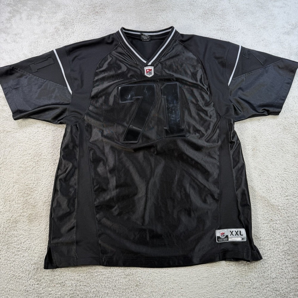 Vintage Starter Jersey Mens Large Black Y2K Football #71 Mesh Hip Hop Blank